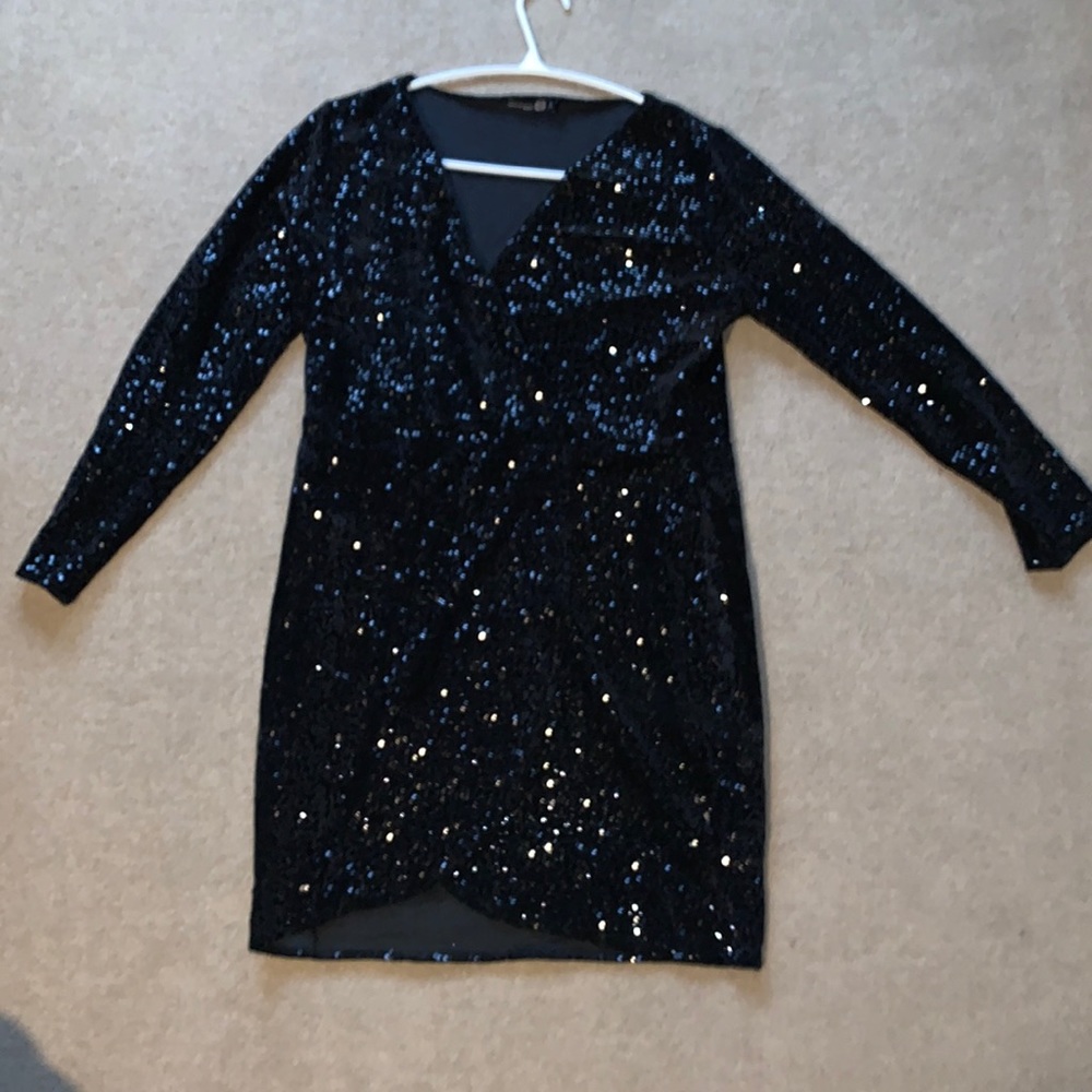 Black Sequin tulip dress
